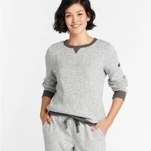 NWT L.L. Bean Womens Pullover Fleece Sweater Crew Neck Heather Gray Size M